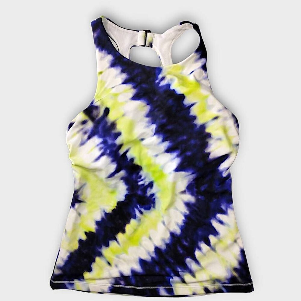 Athleta Womens Top | Sz 34BC | Green Racer Tank Bra Insert Support Athletic Yoga